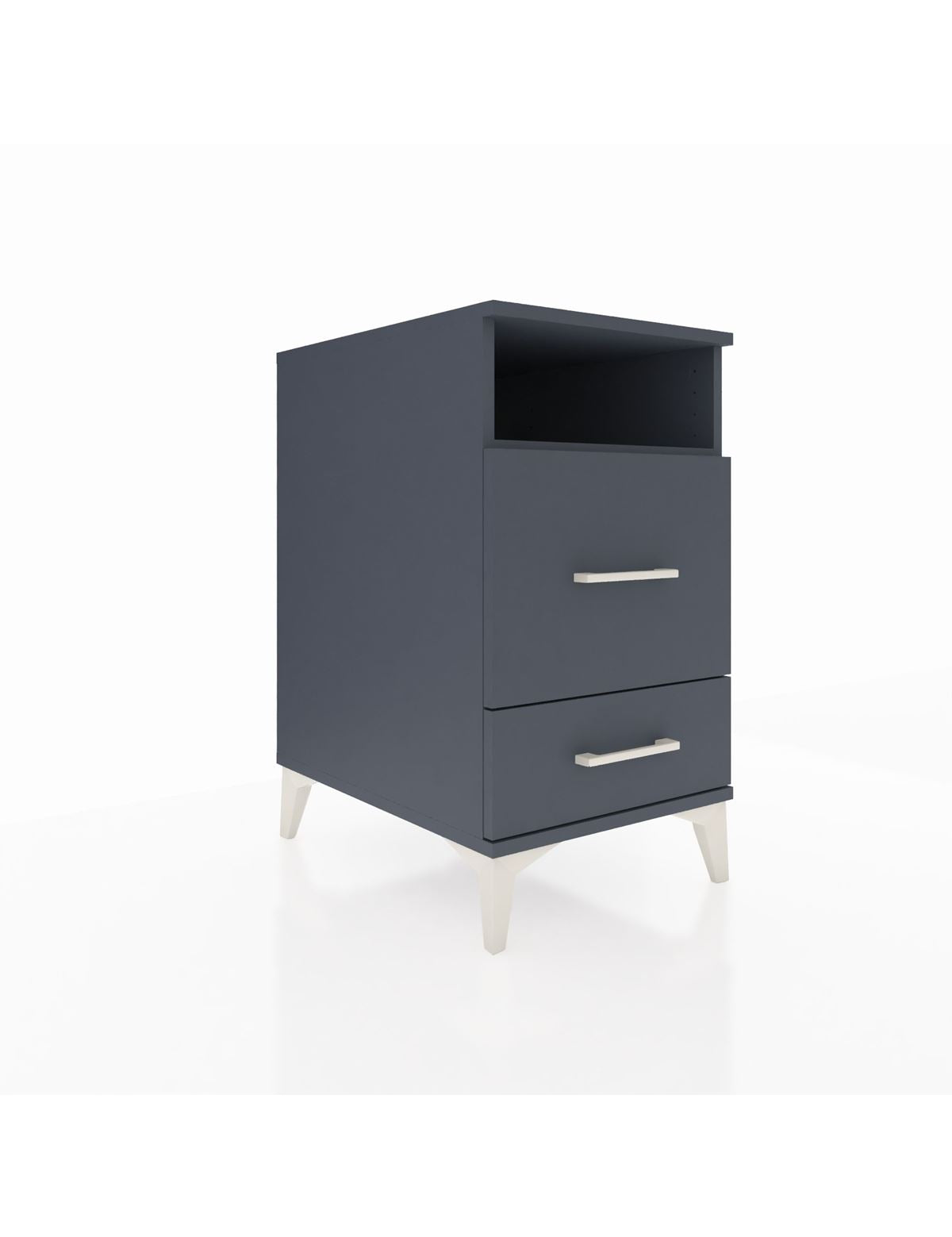 Kronos Komodin Tek Raflı 2 Çekmeceli 44x59x80 Antrasit-Antrasit