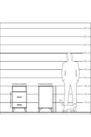 Kronos Komodin Tek Raflı 2 Çekmeceli 44x59x80 Antrasit-Çam