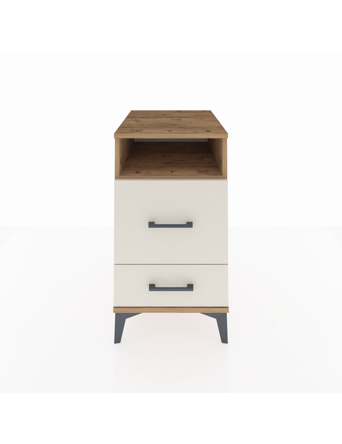 Kronos Komodin Tek Raflı 2 Çekmeceli 44x59x80 Çam-Aytaşı