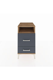 Kronos Komodin Tek Raflı 2 Çekmeceli 44x59x80 Çam-Antrasit