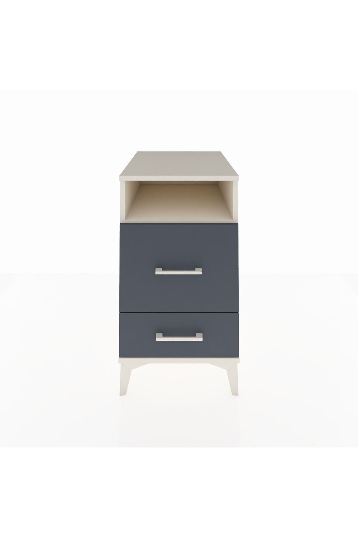 Kronos Komodin Tek Raflı 2 Çekmeceli 44x59x80 Aytaşı-Antrasit