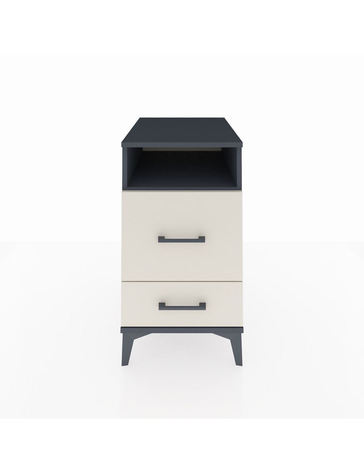 Kronos Komodin Tek Raflı 2 Çekmeceli 44x59x80 Antrasit-Aytaşı