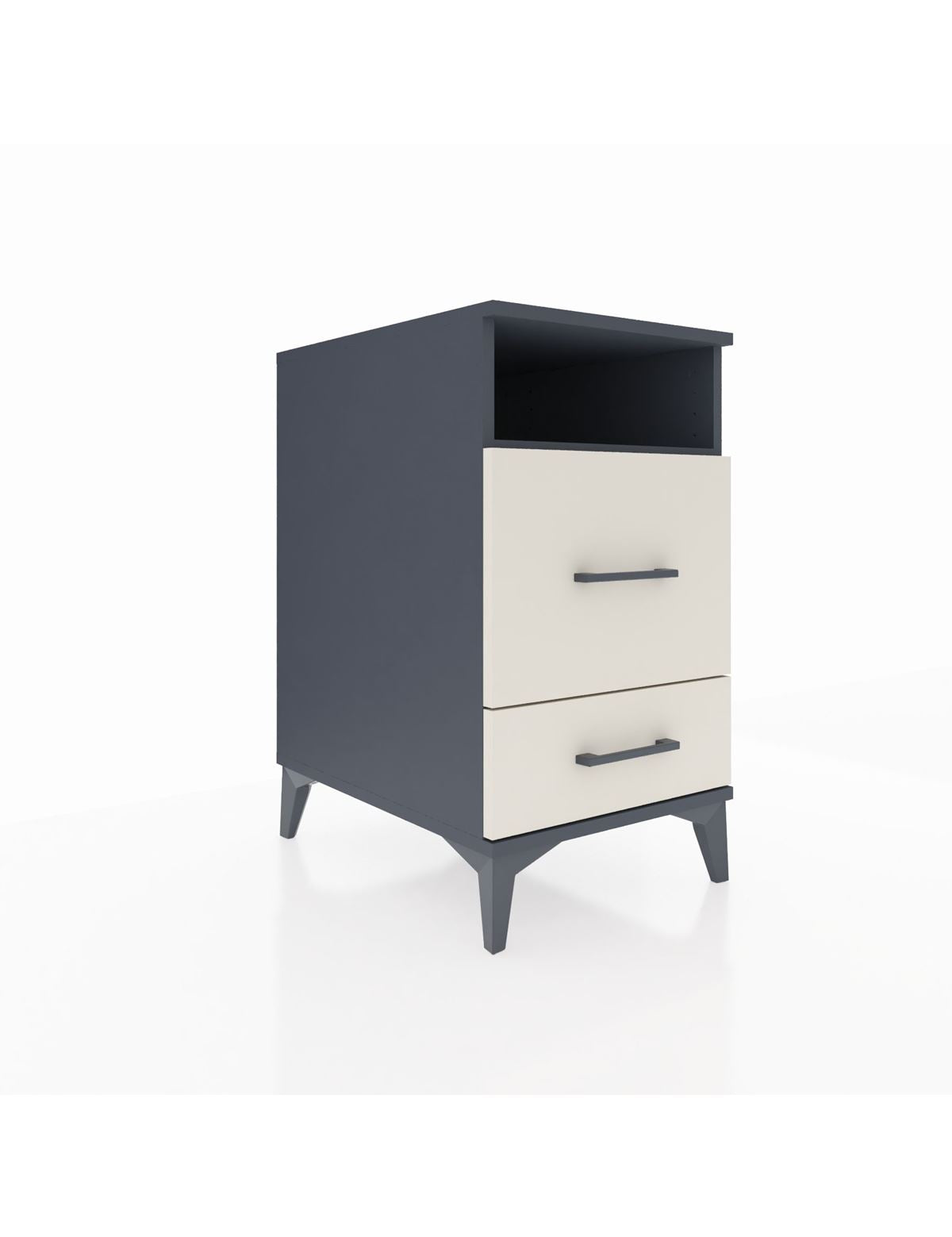 Kronos Komodin Tek Raflı 2 Çekmeceli 44x59x80 Antrasit-Aytaşı