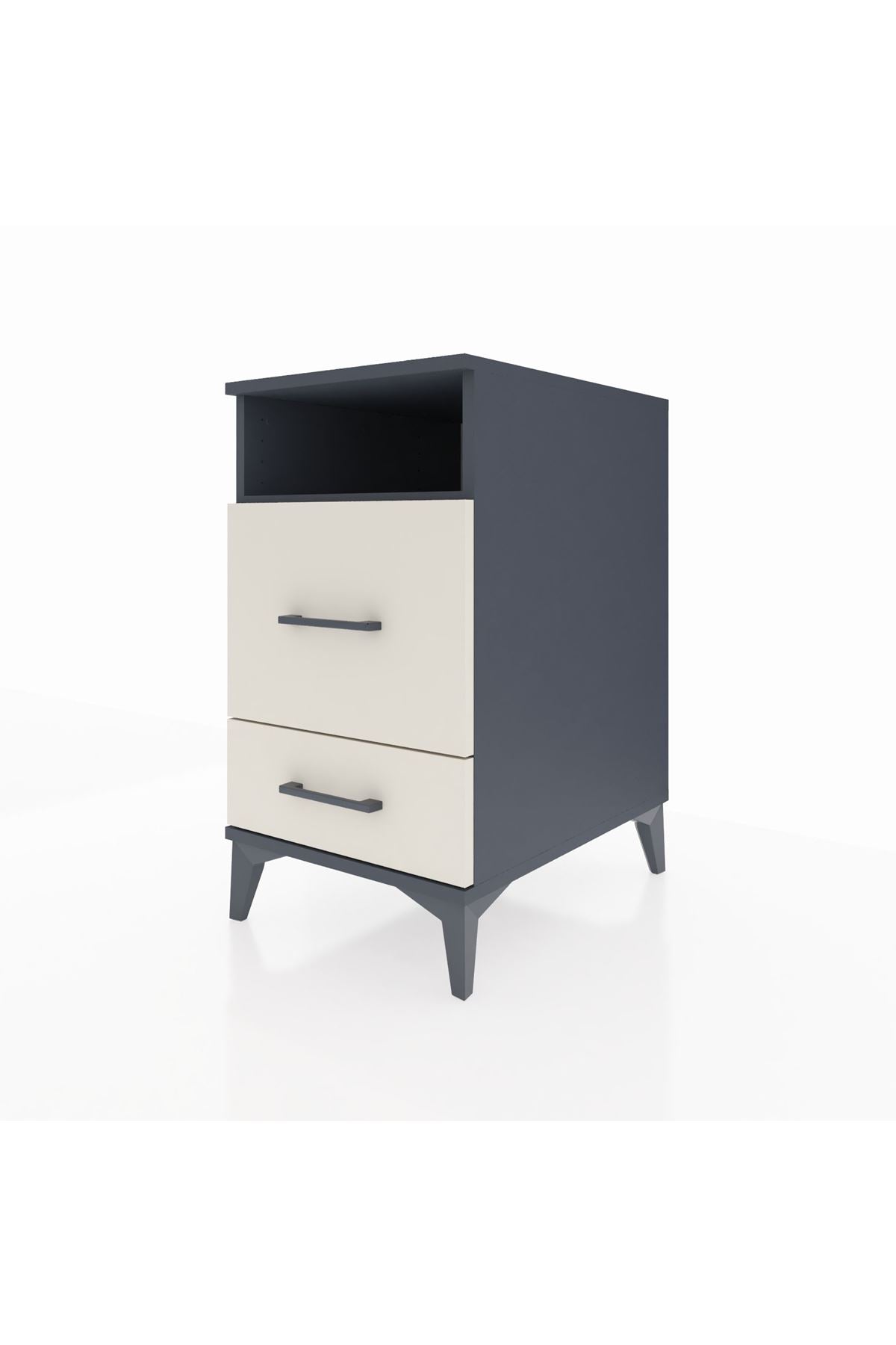 Kronos Komodin Tek Raflı 2 Çekmeceli 44x59x80 Antrasit-Aytaşı