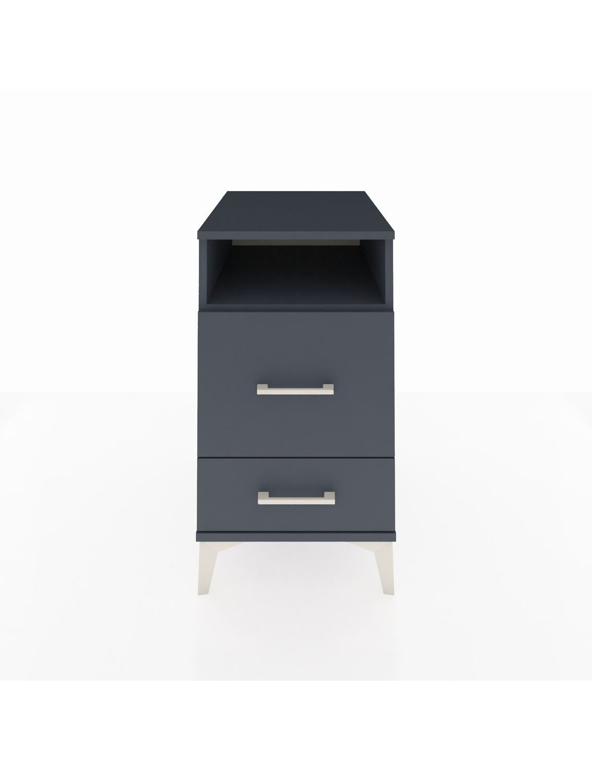 Kronos Komodin Tek Raflı 2 Çekmeceli 44x59x80 Antrasit-Antrasit