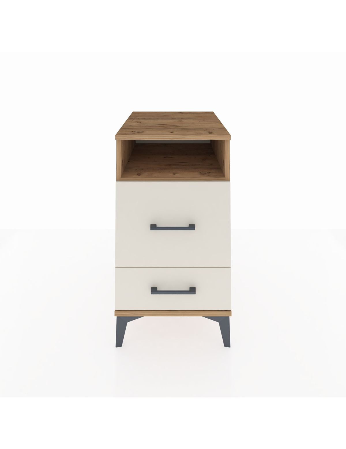 Kronos Komodin Tek Raflı 2 Çekmeceli 44x59x80 Çam-Aytaşı