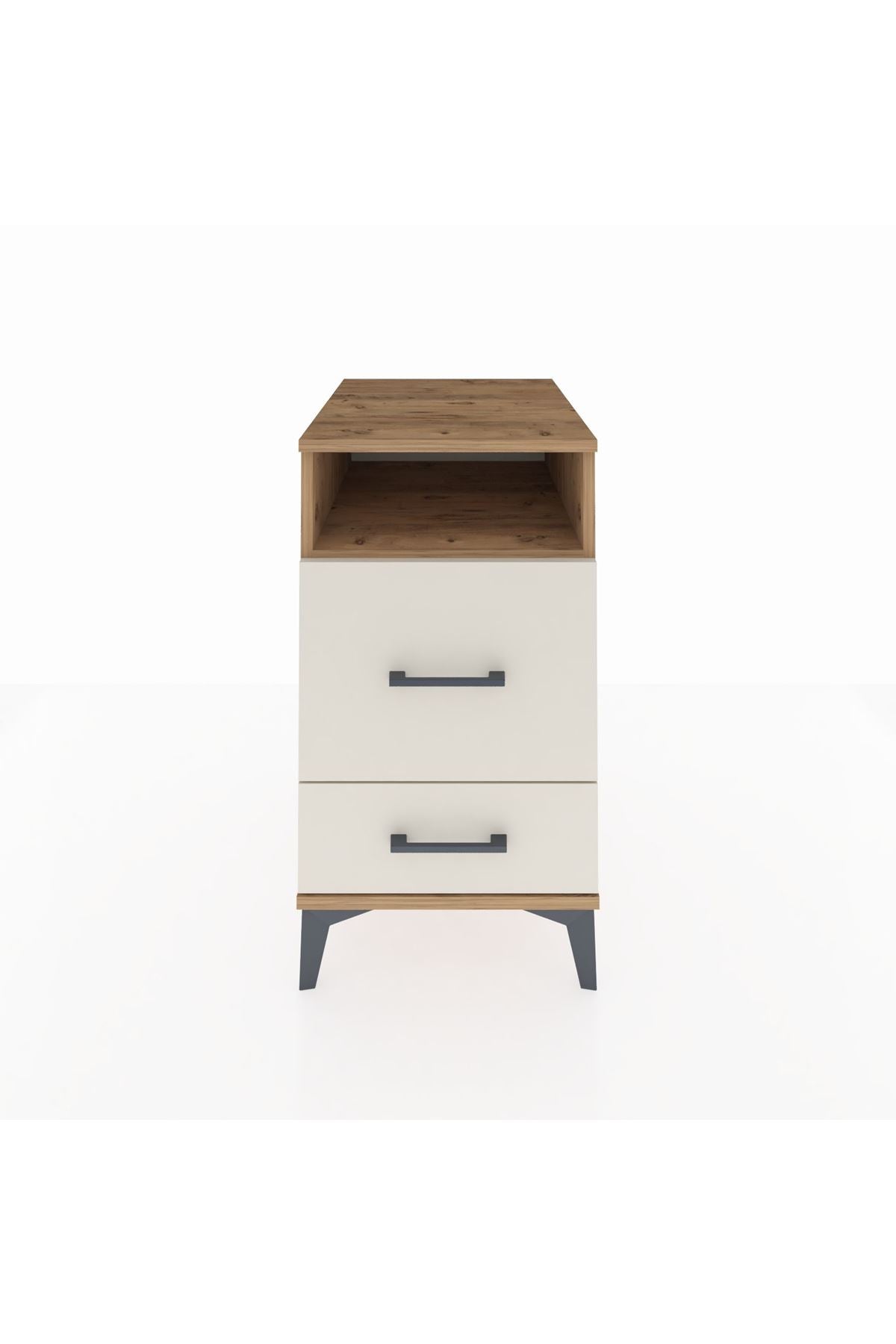 Kronos Komodin Tek Raflı 2 Çekmeceli 44x59x80 Çam-Aytaşı