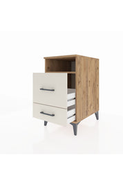 Kronos Komodin Tek Raflı 2 Çekmeceli 44x59x80 Çam-Aytaşı