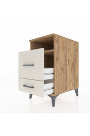 Kronos Komodin Tek Raflı 2 Çekmeceli 44x59x80 Çam-Aytaşı