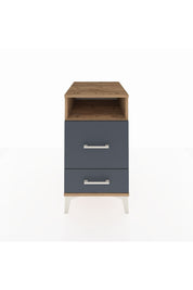 Kronos Komodin Tek Raflı 2 Çekmeceli 44x59x80 Çam-Antrasit