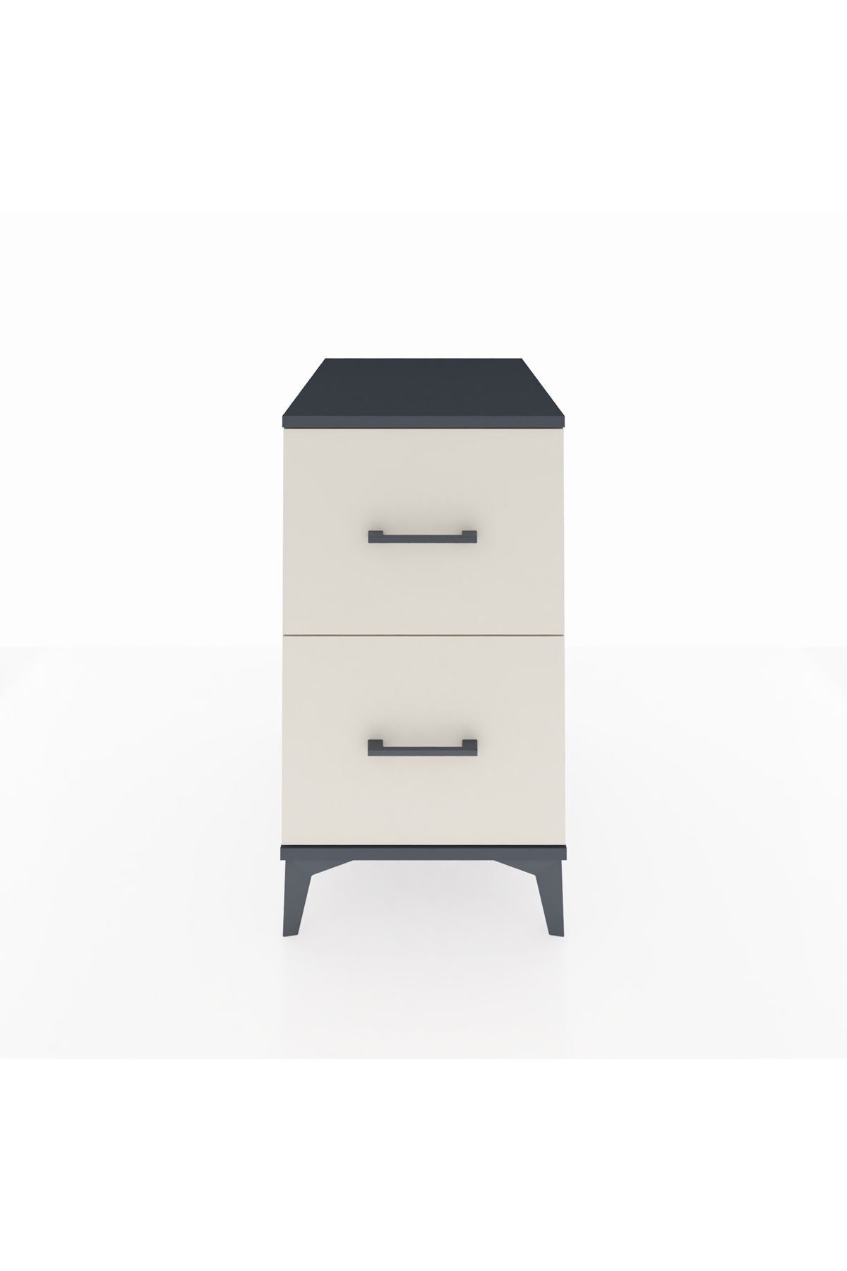 Kronos Komodin 2 Çekmeceli 44x59x80 Antrasit-Aytaşı