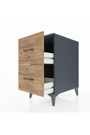 Kronos Komodin 2 Çekmeceli 44x59x80 Antrasit-Çam