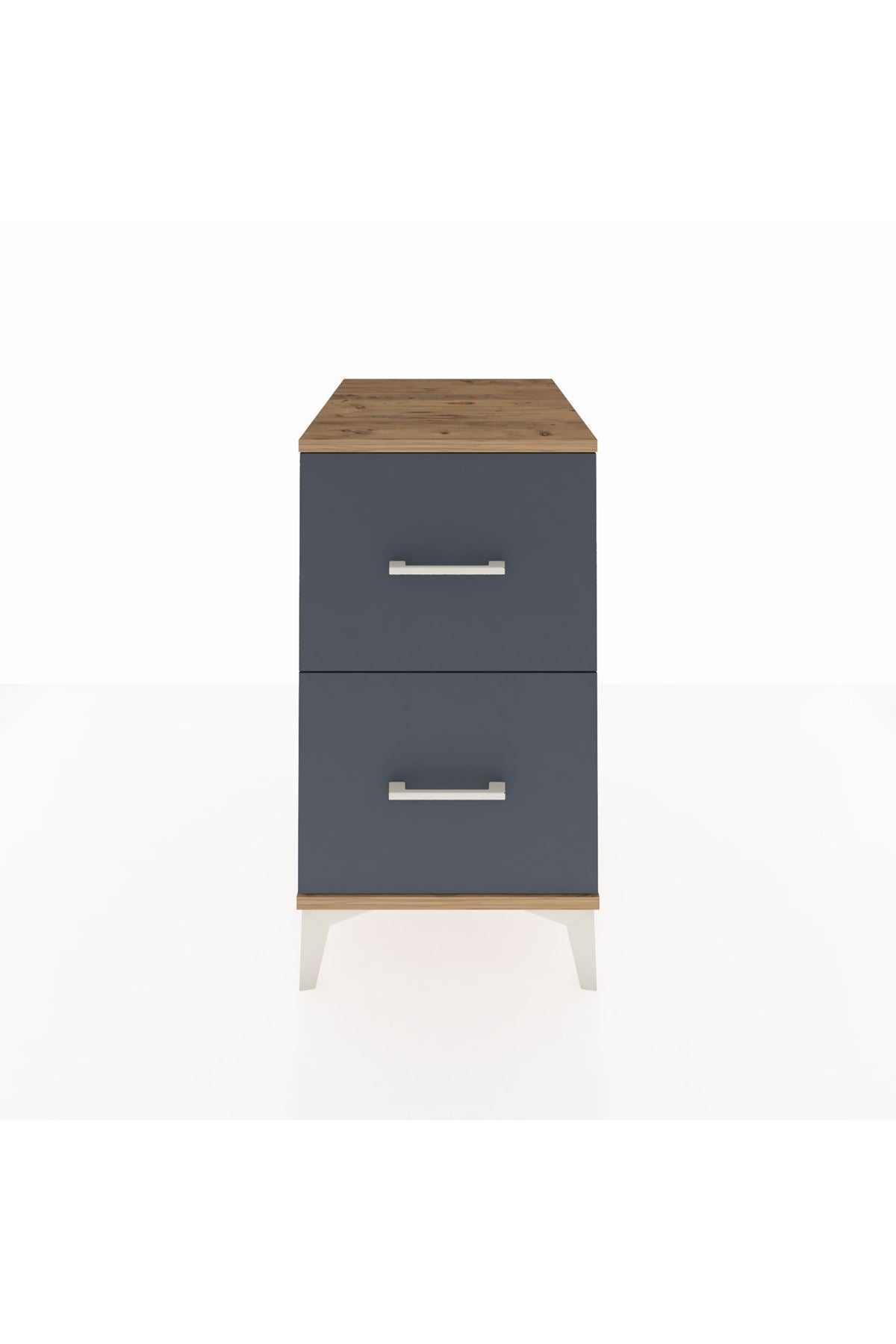 Kronos Komodin 2 Çekmeceli 44x59x80 Çam-Antrasit