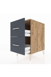Kronos Komodin 2 Çekmeceli 44x59x80 Çam-Antrasit