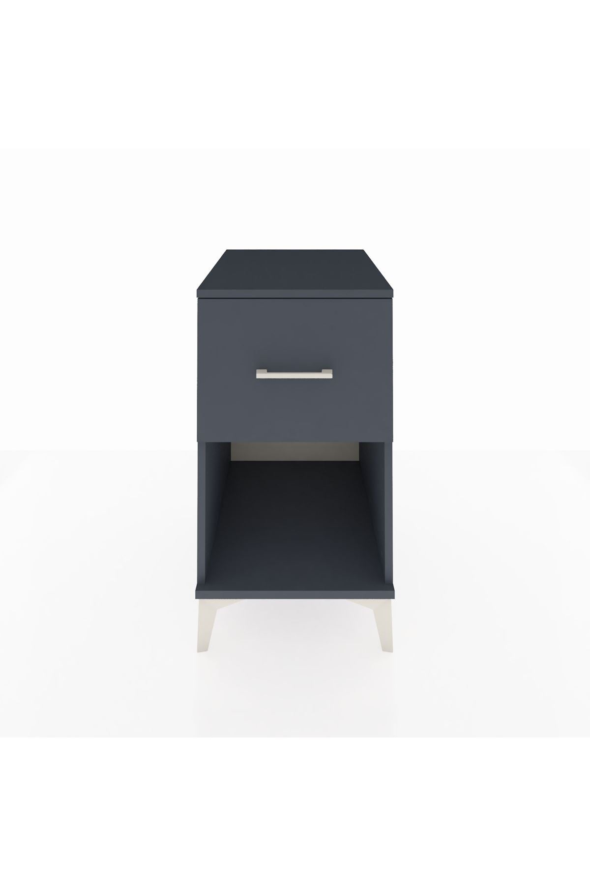 Kronos Komodin Tek Çekmeceli 44x59x80 Antrasit-Antrasit