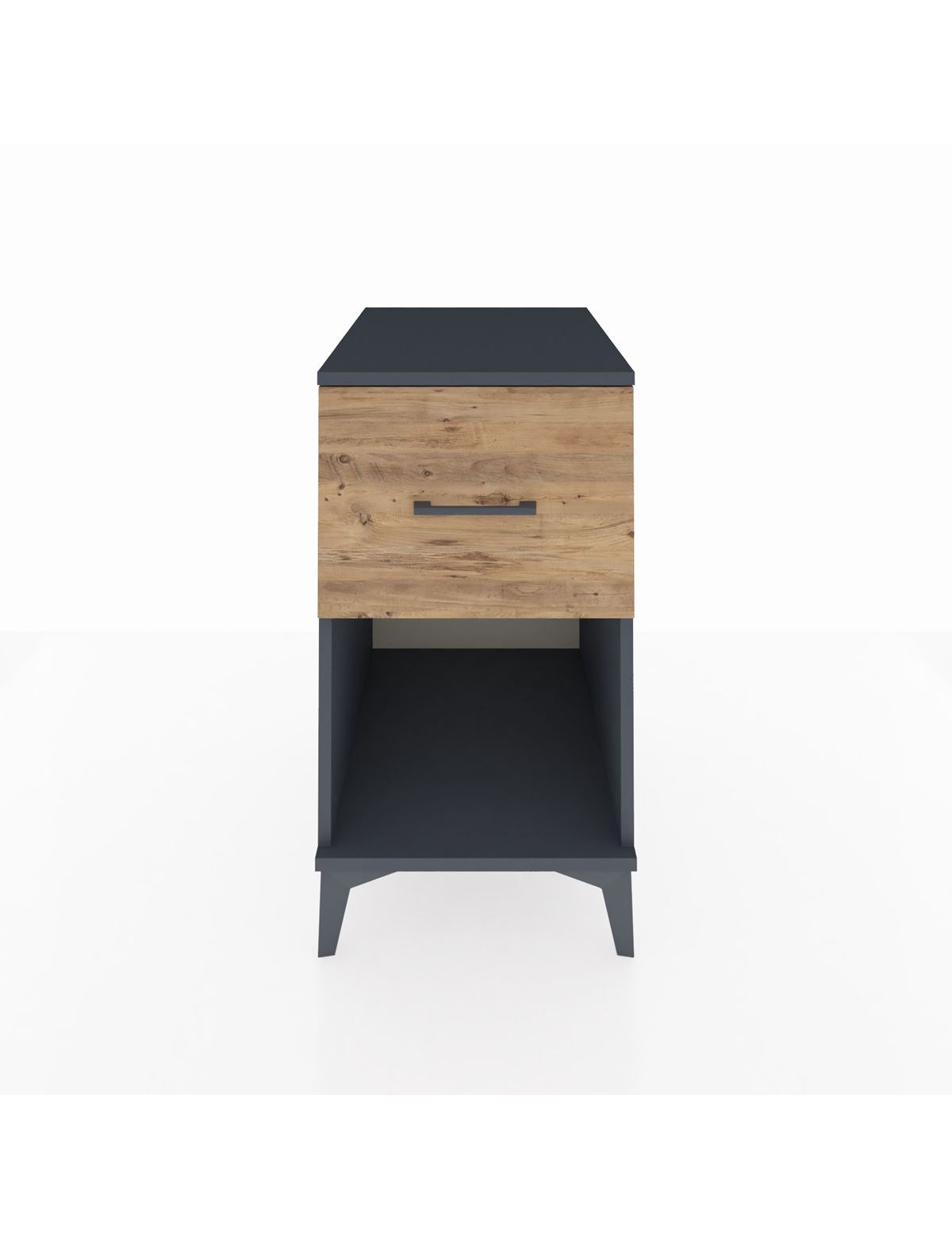 Kronos Komodin Tek Çekmeceli 44x59x80 Antrasit-Çam