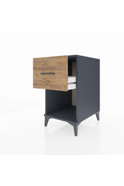 Kronos Komodin Tek Çekmeceli 44x59x80 Antrasit-Çam