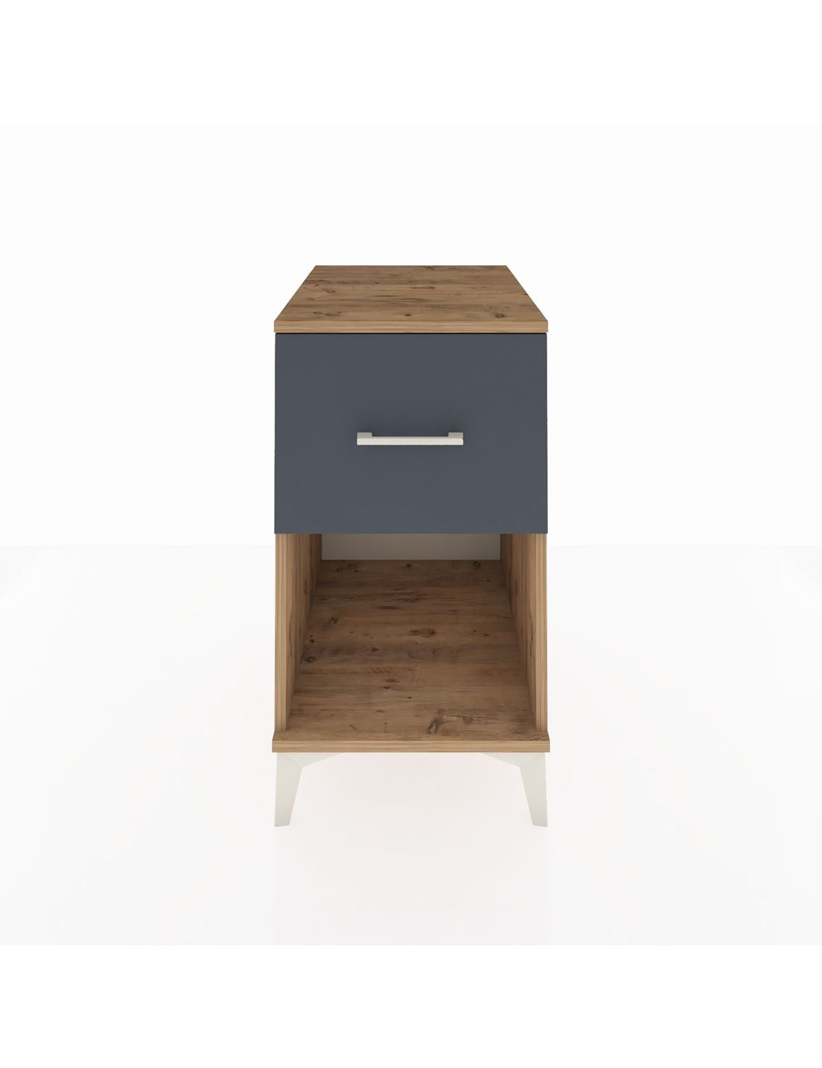 Kronos Komodin Tek Çekmeceli 44x59x80 Çam-Antrasit