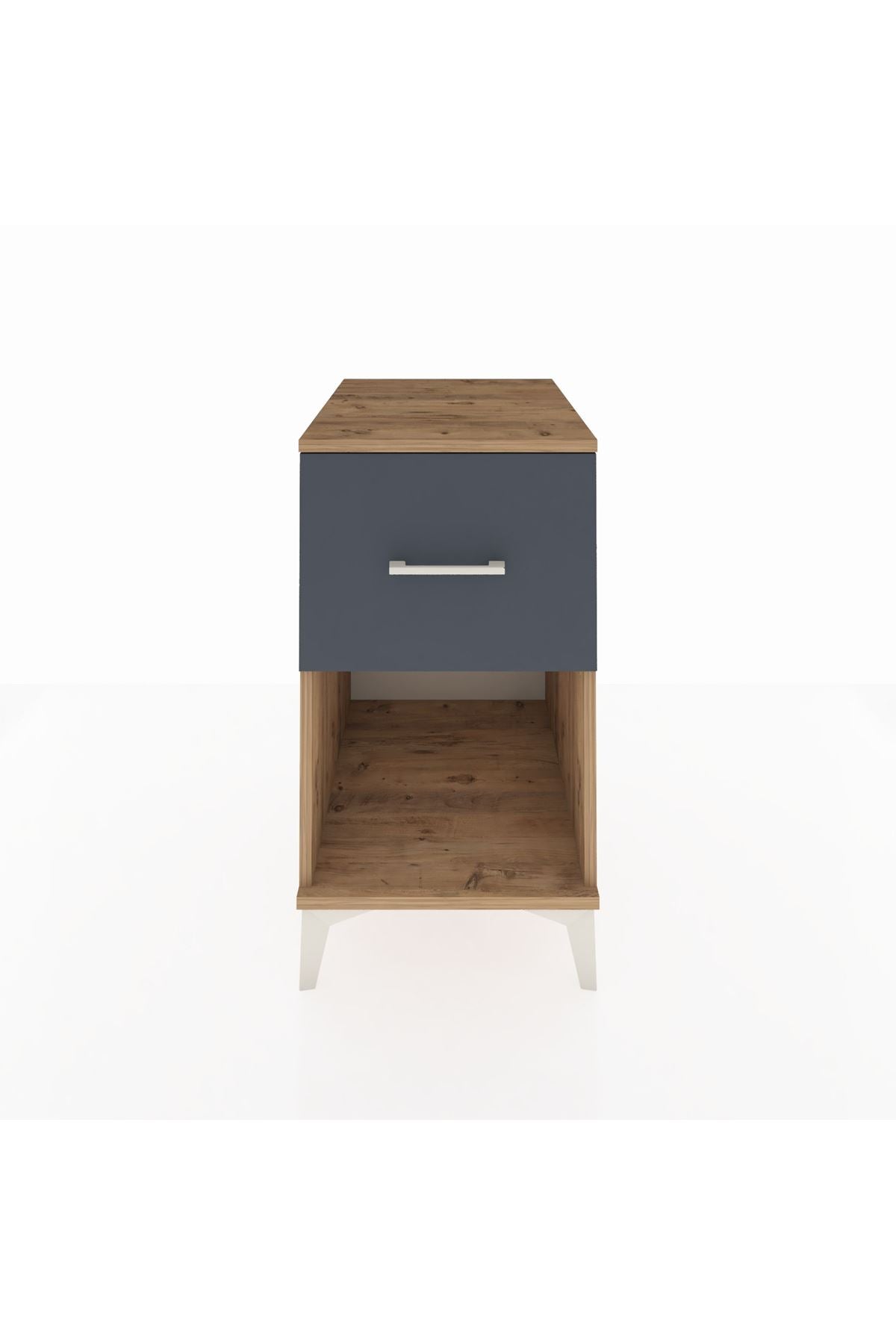 Kronos Komodin Tek Çekmeceli 44x59x80 Çam-Antrasit