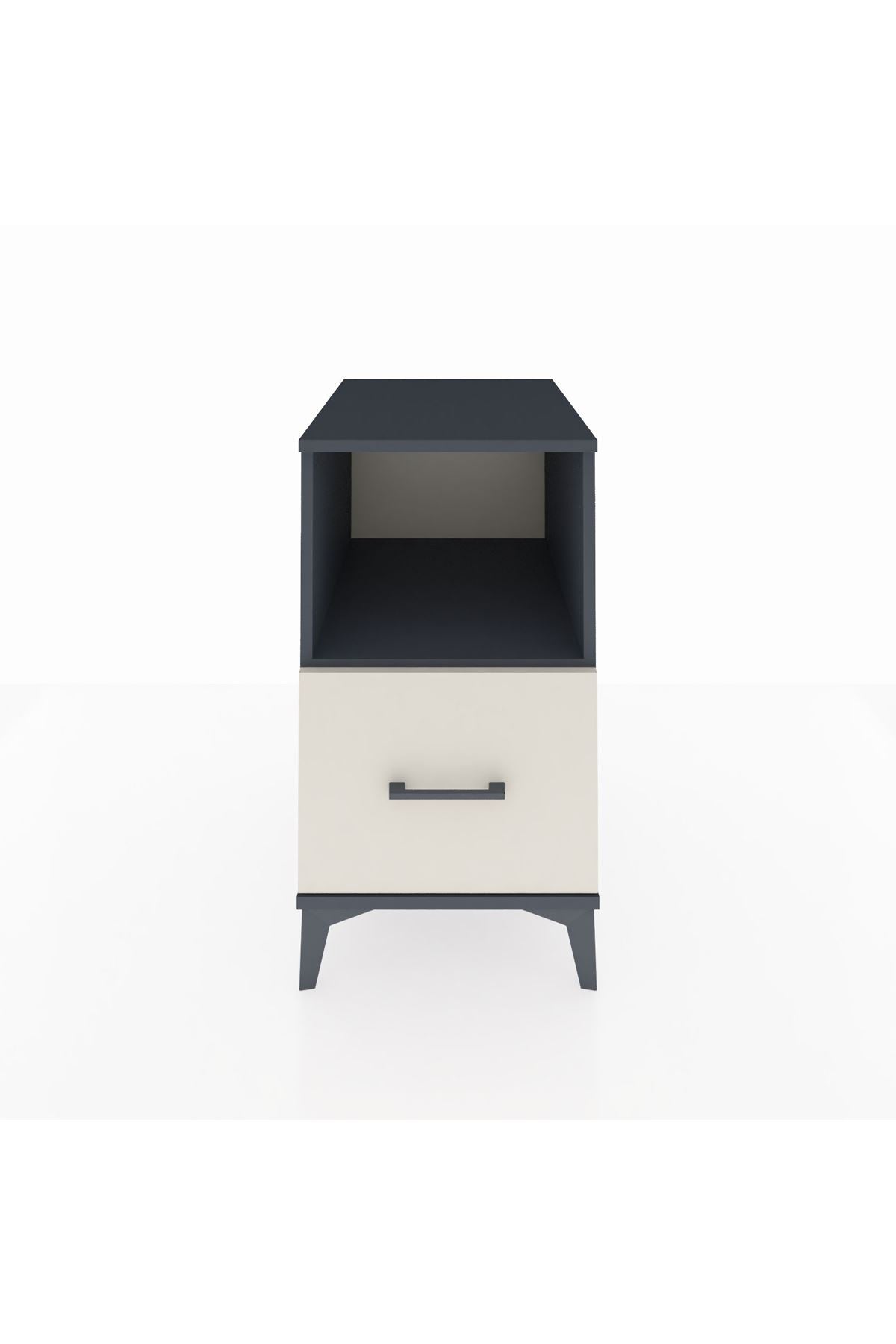 Kronos Komodin Tek Raflı Tek Çekmeceli 44x59x80 Antrasit-Aytaşı