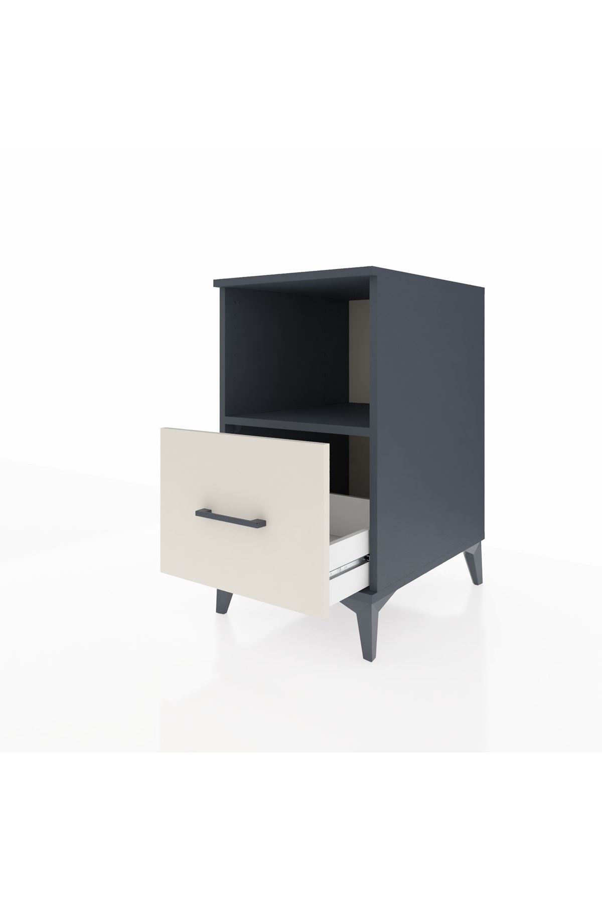 Kronos Komodin Tek Raflı Tek Çekmeceli 44x59x80 Antrasit-Aytaşı