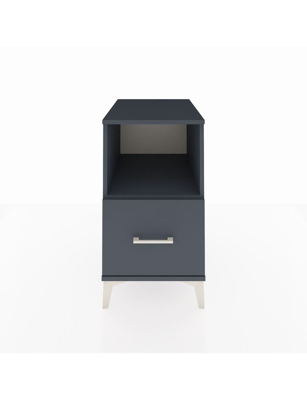 Kronos Komodin Tek Raflı Tek Çekmeceli 44x59x80 Antrasit-Antrasit