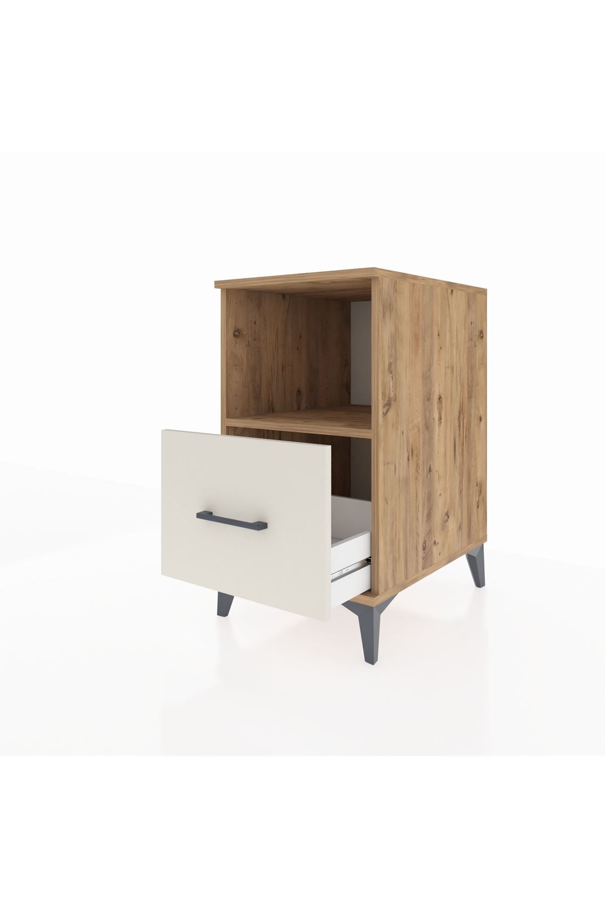 Kronos Komodin Tek Raflı Tek Çekmeceli 44x59x80 Çam-Aytaşı