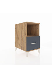 Kronos Komodin Tek Raflı Tek Çekmeceli 44x59x80 Çam-Antrasit