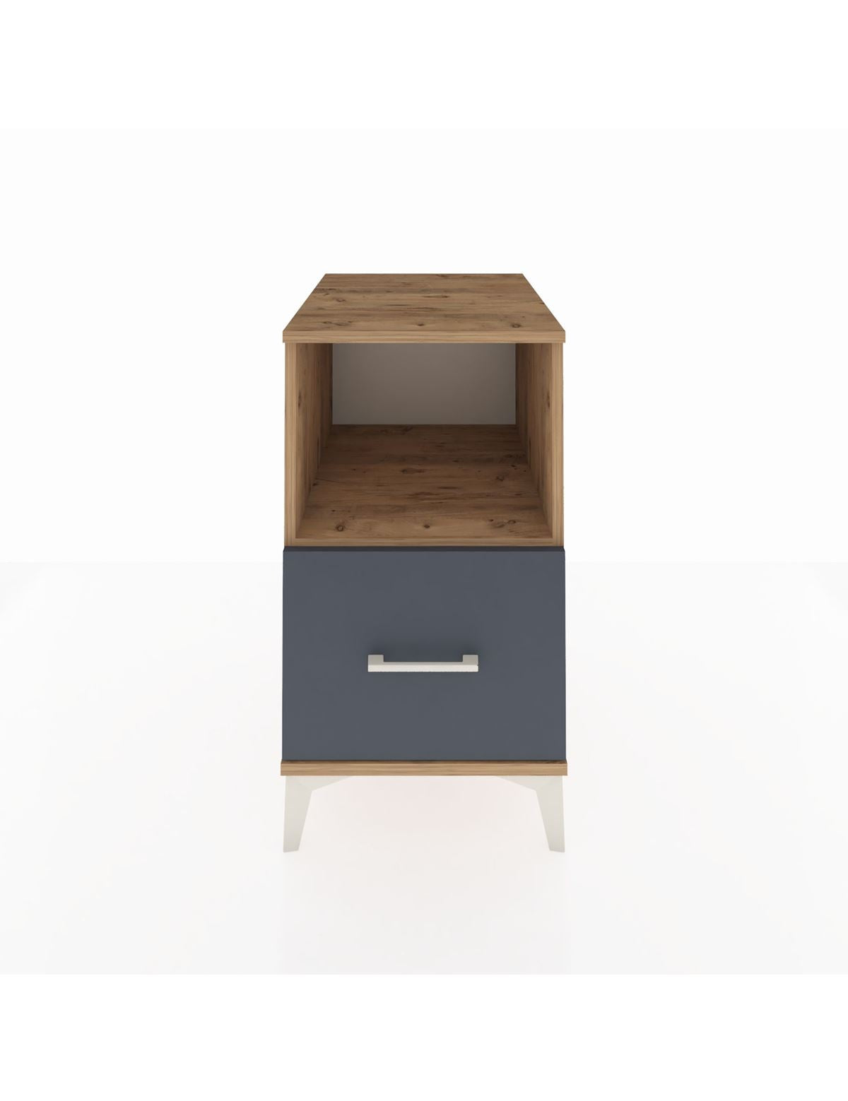 Kronos Komodin Tek Raflı Tek Çekmeceli 44x59x80 Çam-Antrasit