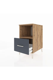 Kronos Komodin Tek Raflı Tek Çekmeceli 44x59x80 Çam-Antrasit