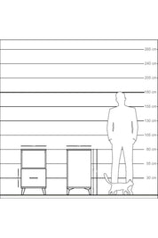 Kronos Komodin Tek Raflı Tek Çekmeceli 44x59x80 Çam-Antrasit