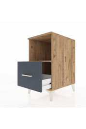 Kronos Komodin Tek Raflı Tek Çekmeceli 44x59x80 Çam-Antrasit