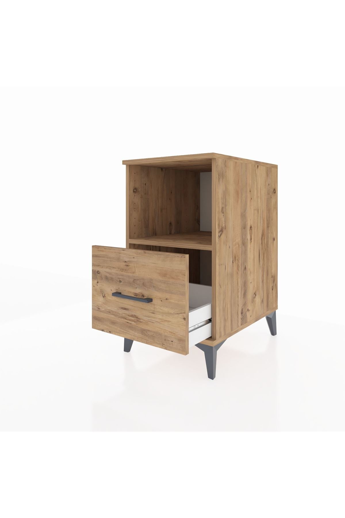 Kronos Komodin Tek Raflı Tek Çekmeceli 44x59x80 Çam-Çam