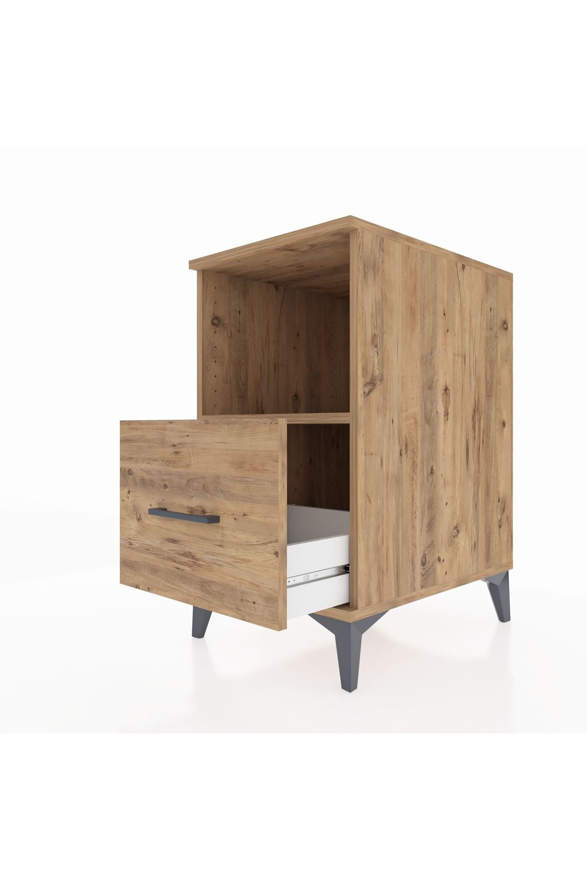 Kronos Komodin Tek Raflı Tek Çekmeceli 44x59x80 Çam-Çam