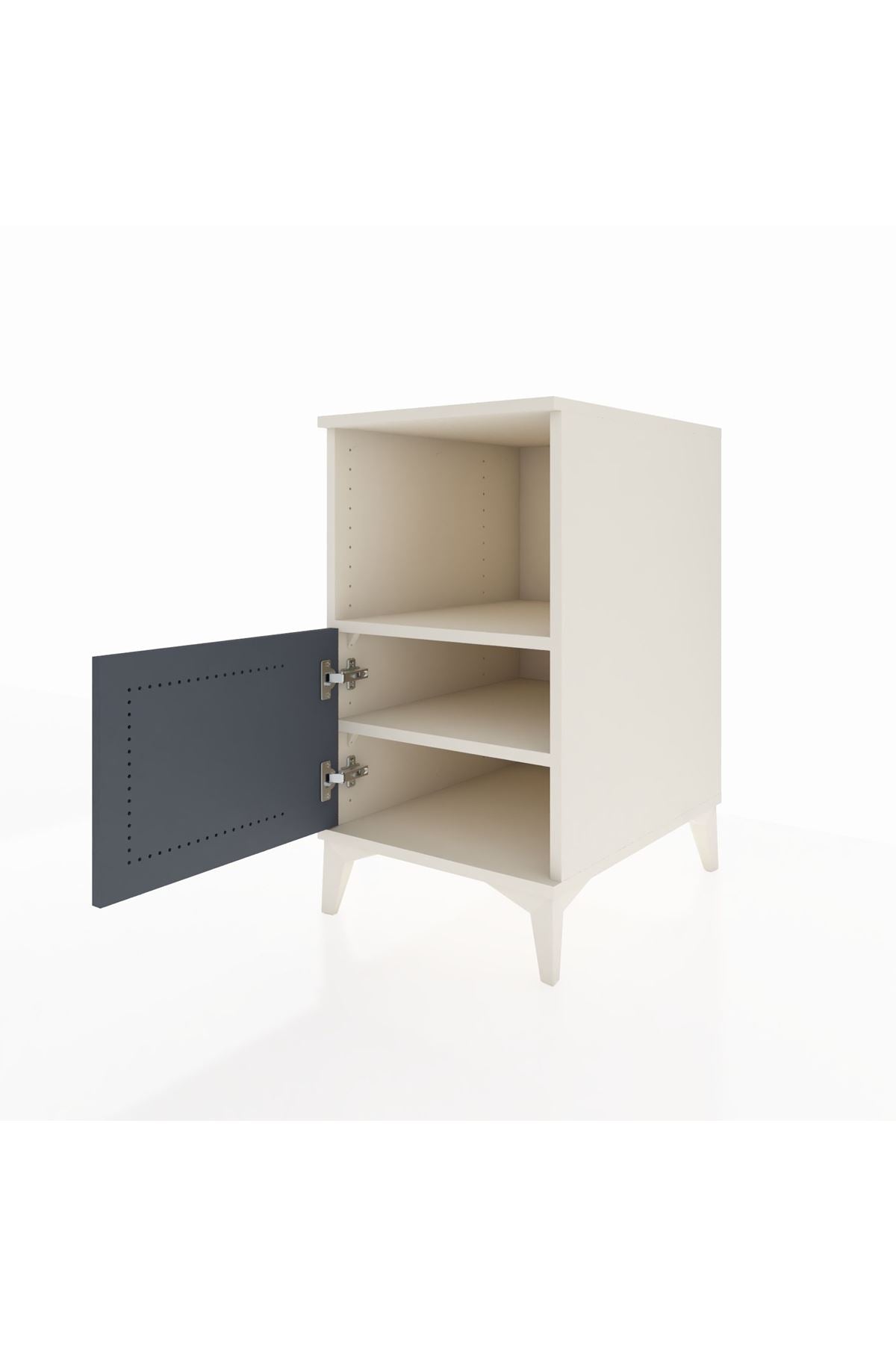 Kronos Komodin 2 Raflı Tek Kapaklı 44x59x80 Aytaşı-Antrasit