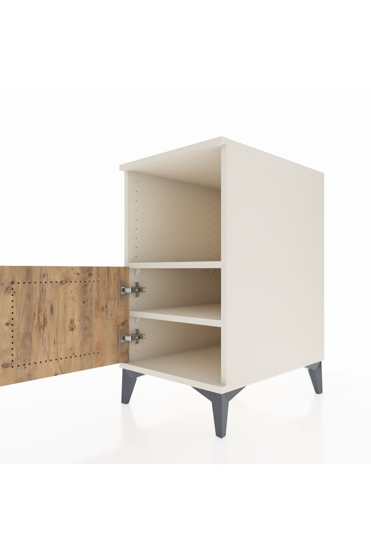 Kronos Komodin 2 Raflı Tek Kapaklı 44x59x80 Aytaşı-Çam