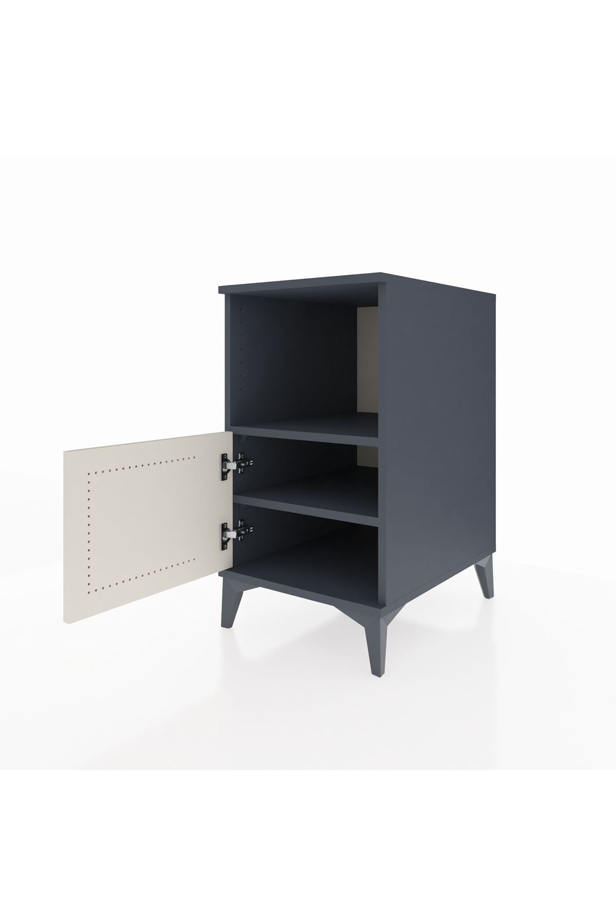 Kronos Komodin 2 Raflı Tek Kapaklı 44x59x80 Antrasit-Aytaşı