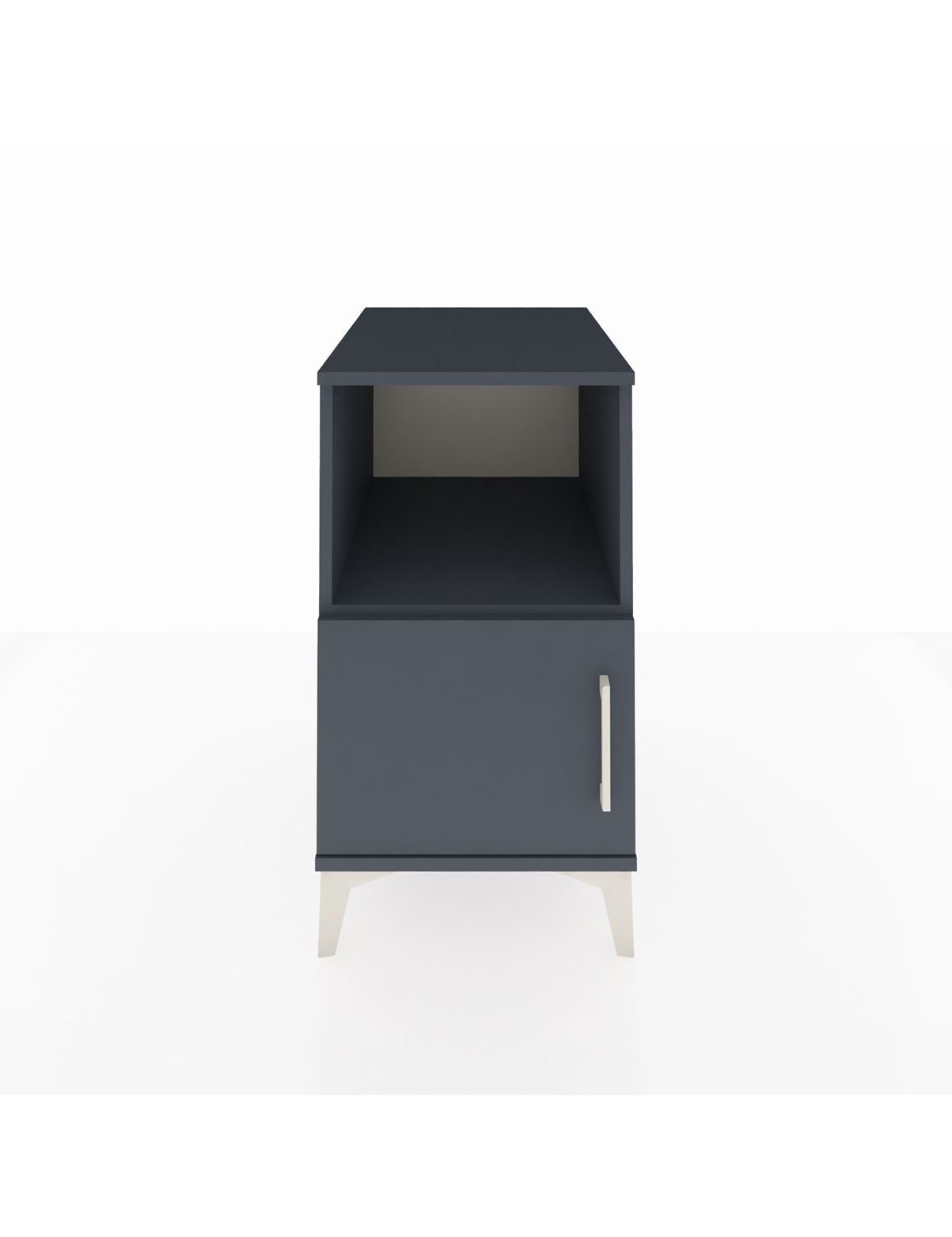 Kronos Komodin 2 Raflı Tek Kapaklı 44x59x80 Antrasit-Antrasit