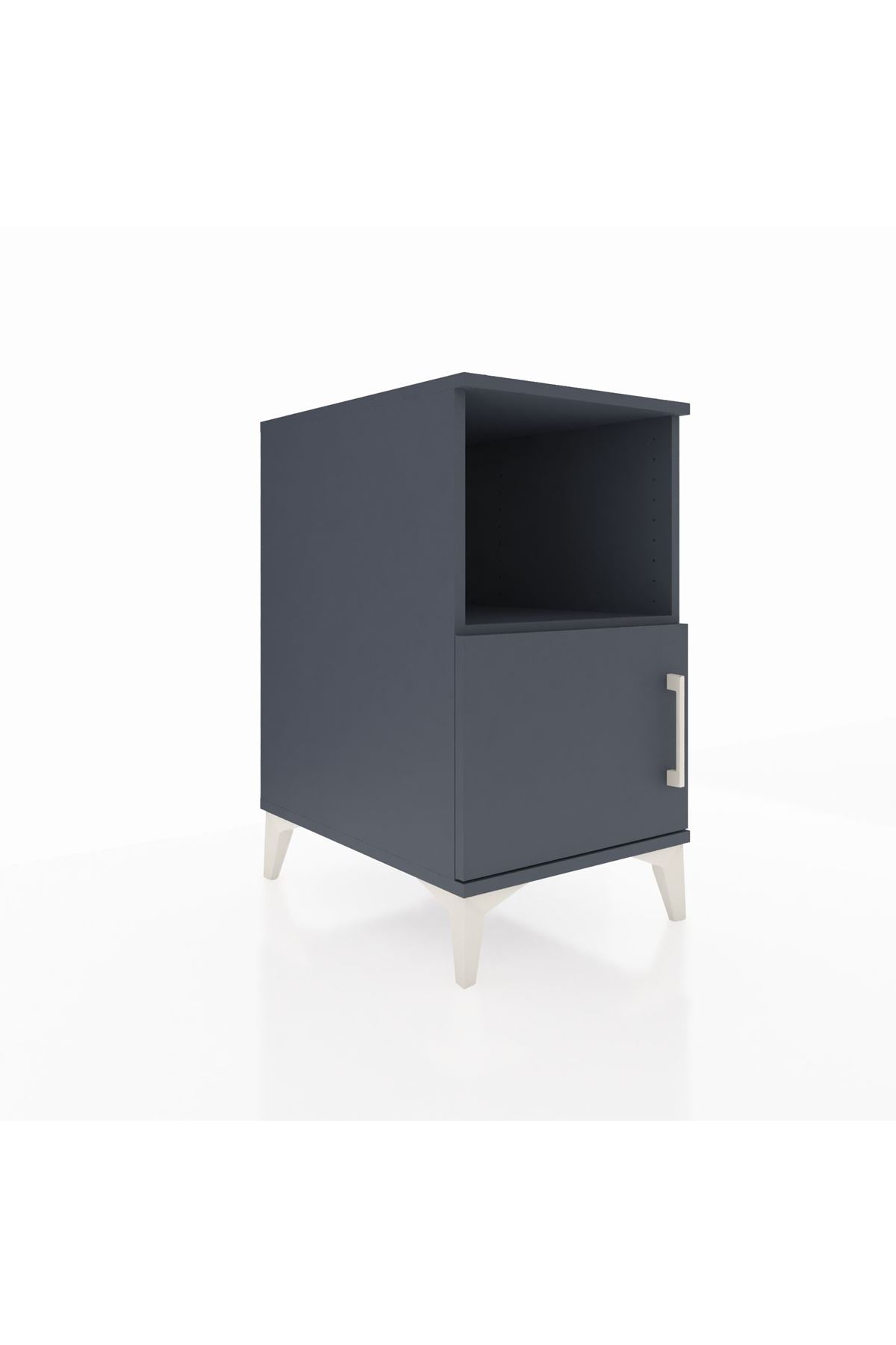 Kronos Komodin 2 Raflı Tek Kapaklı 44x59x80 Antrasit-Antrasit