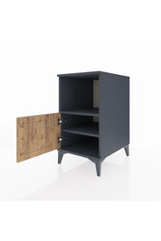Kronos Komodin 2 Raflı Tek Kapaklı 44x59x80 Antrasit-Çam