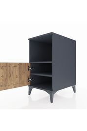 Kronos Komodin 2 Raflı Tek Kapaklı 44x59x80 Antrasit-Çam