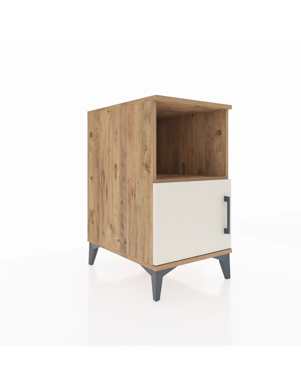 Kronos Komodin 2 Raflı Tek Kapaklı 44x59x80 Çam-Aytaşı