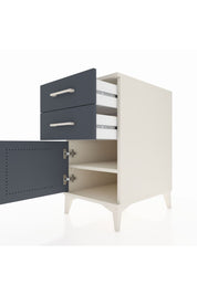 Kronos Komodin Tek Raflı 2 Çekmeceli Tek Kapaklı 44x59x80 Aytaşı-Antrasit