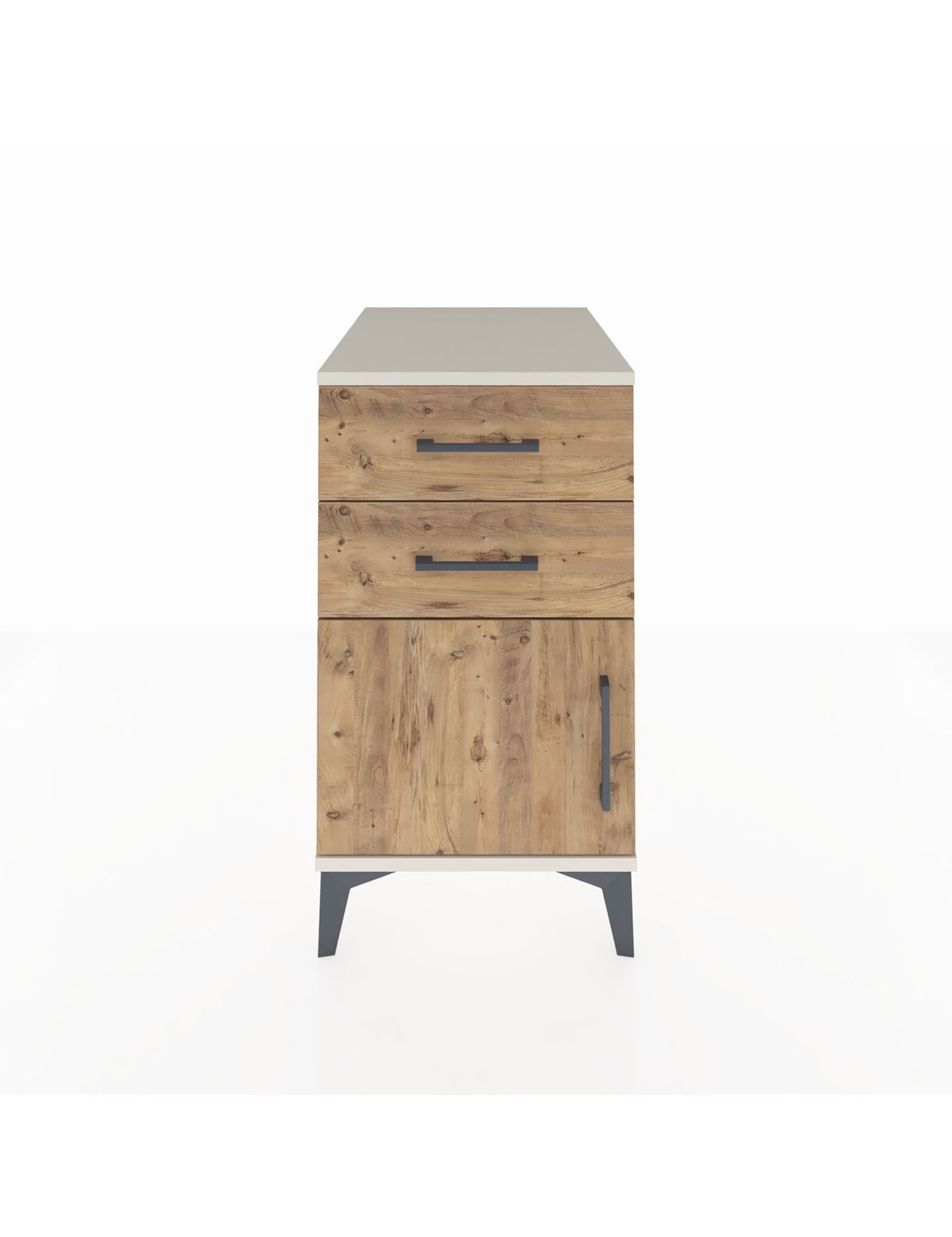 Kronos Komodin Tek Raflı 2 Çekmeceli Tek Kapaklı 44x59x80 Aytaşı-Çam