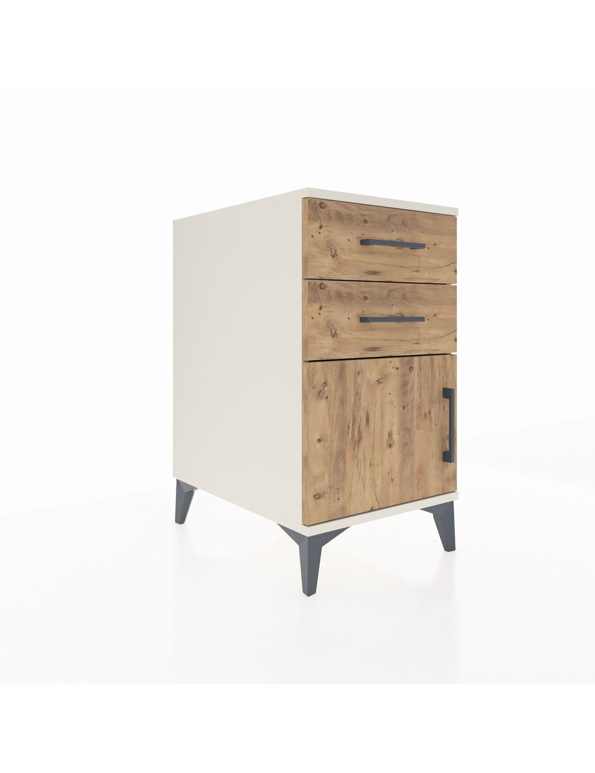 Kronos Komodin Tek Raflı 2 Çekmeceli Tek Kapaklı 44x59x80 Aytaşı-Çam