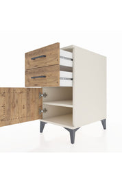 Kronos Komodin Tek Raflı 2 Çekmeceli Tek Kapaklı 44x59x80 Aytaşı-Çam