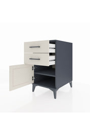 Kronos Komodin Tek Raflı 2 Çekmeceli Tek Kapaklı 44x59x80 Antrasit-Aytaşı