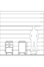 Kronos Komodin Tek Raflı 2 Çekmeceli Tek Kapaklı 44x59x80 Antrasit-Aytaşı