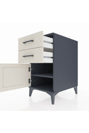 Kronos Komodin Tek Raflı 2 Çekmeceli Tek Kapaklı 44x59x80 Antrasit-Aytaşı