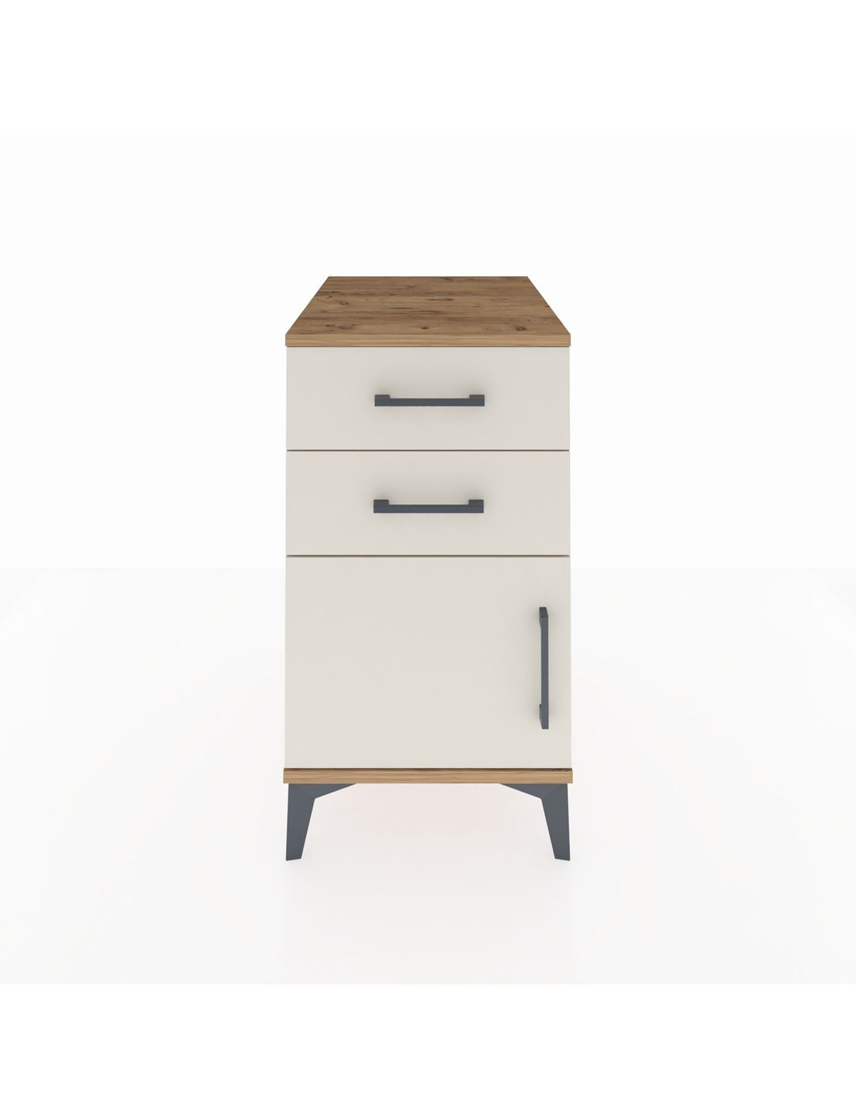 Kronos Komodin Tek Raflı 2 Çekmeceli Tek Kapaklı 44x59x80 Çam-Aytaşı